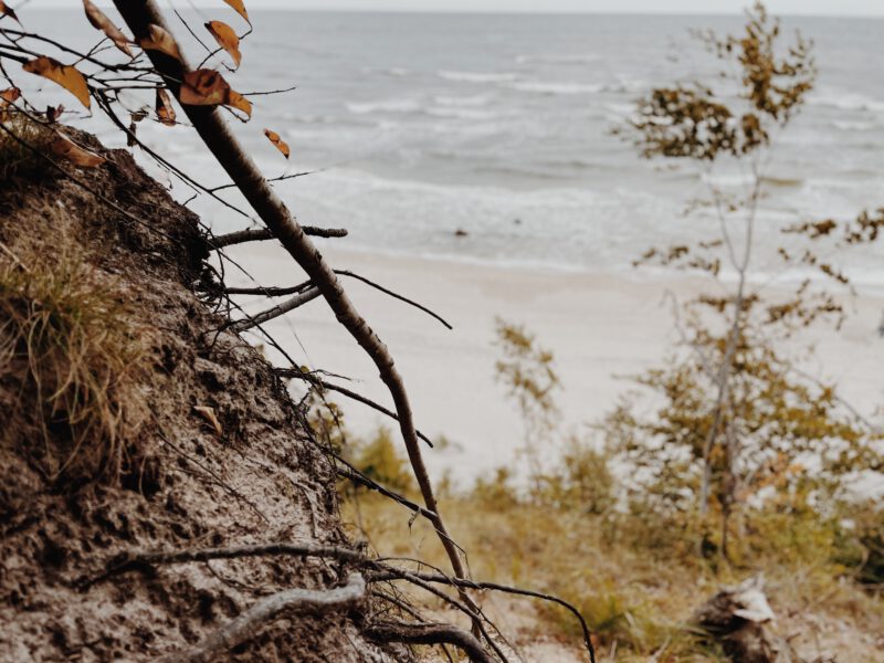 Direkter Blick auf die Ostsee auf dem Wanderweg der Bansiner Steilküste